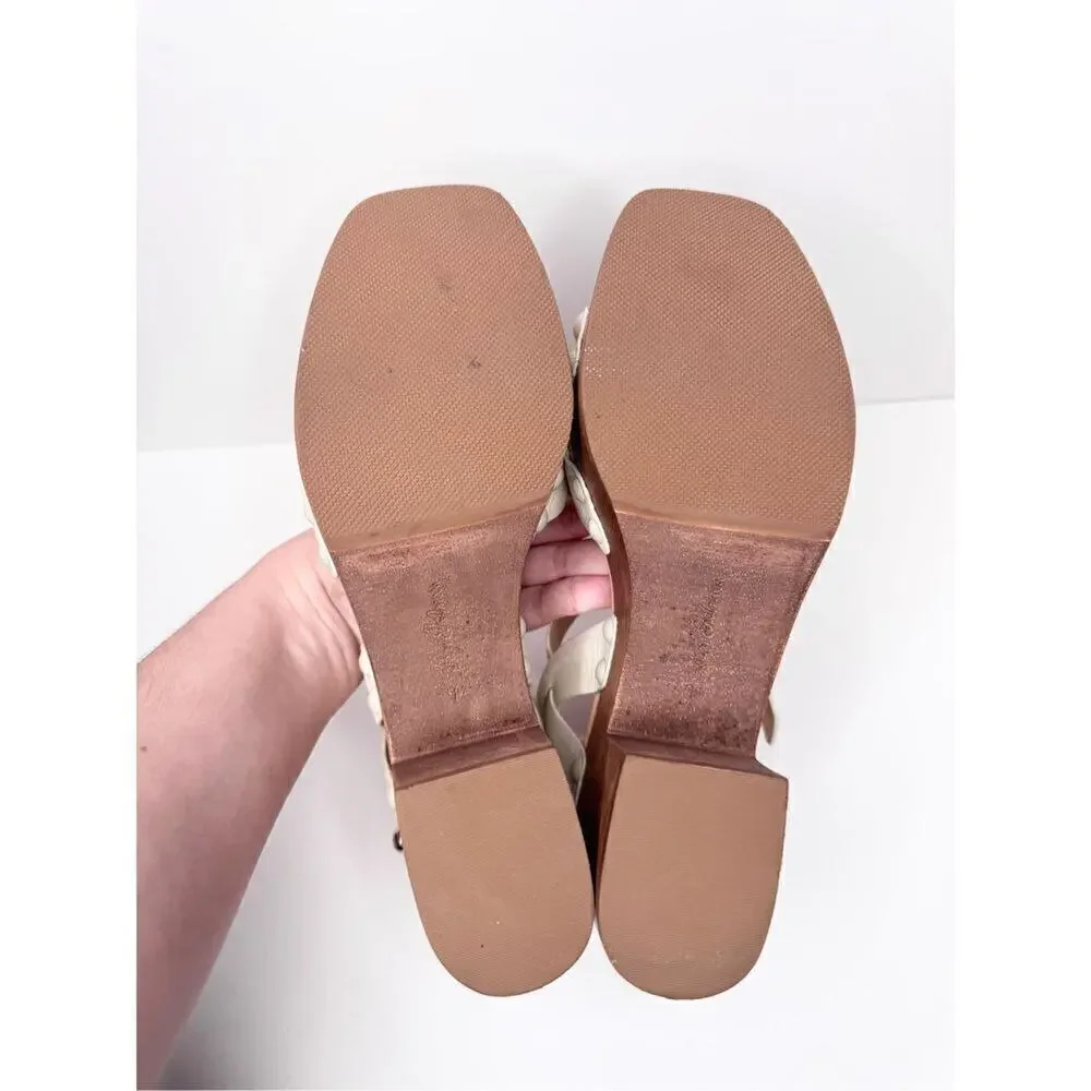 Sam Edelman Sandals‎ Size 9.5 Ivory Josefine Wooden Clogs Platform Heel
